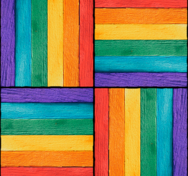 Kleurrijke geometrische compositie behang geometrisch - TenStickers