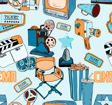 Bioscoop iconografie behang kunst - TenStickers