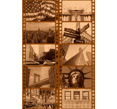 Oude filmbeelden new york behang - TenStickers