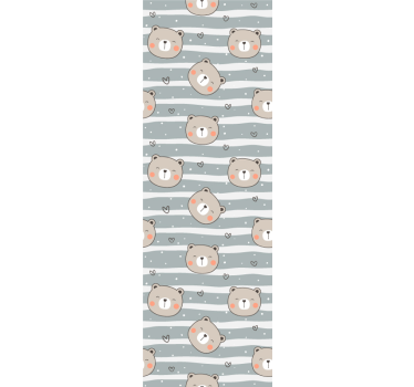 Babybeer patroon babykamer behang - TenStickers