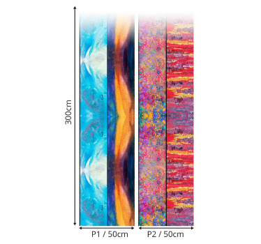 Abstracte kunstpanelen behang woonkamer - TenStickers