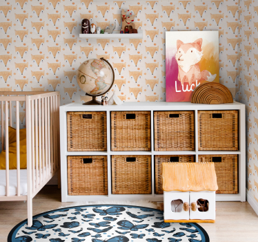 Vosjes patroon slaapkamer behang voor kinderen - TenStickers