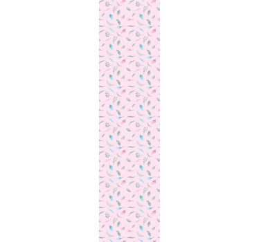 Bloemen roze patronen behangpapier kinderkamer - TenStickers
