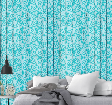 Cirkels op hout behang geometrisch - TenStickers