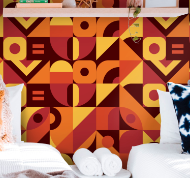 Geometrische liefde geometrisch behang - TenStickers