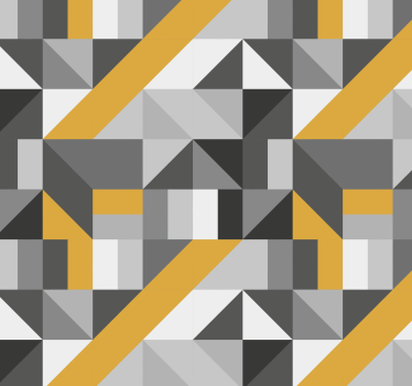 Driehoekjes behang Geometrisch patroon met gouden elementen - TenStickers