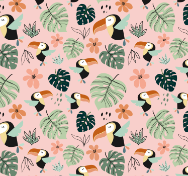 Behang Jungle vogel en plant - TenStickers