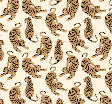 Dierenprint behang tijger voor kinderen - TenStickers