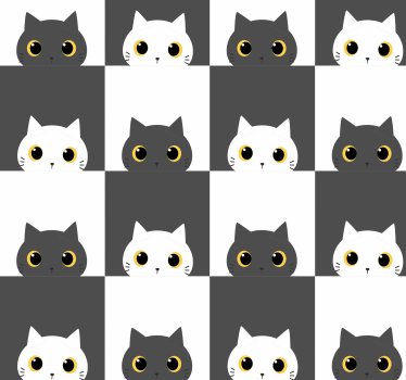 Slaapkamer behang Zwart-witte katten op film - TenStickers