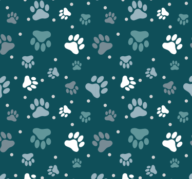 Slaapkamer behang Voetafdrukken van witte en grijze honden - TenStickers