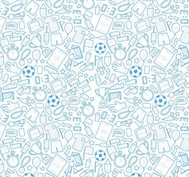 Sport doodle patroon babykamer behang - TenStickers