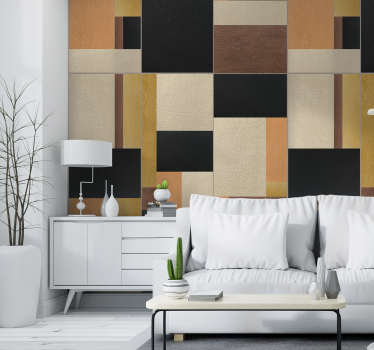 Abstract behang leer patroon - TenStickers