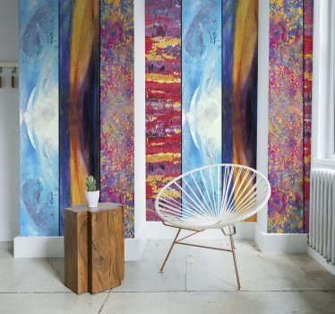 Abstracte kunstpanelen behang woonkamer - TenStickers