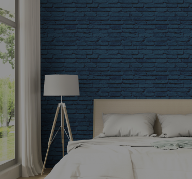 Behang baksteen Blauwe getextureerde baksteen - TenStickers