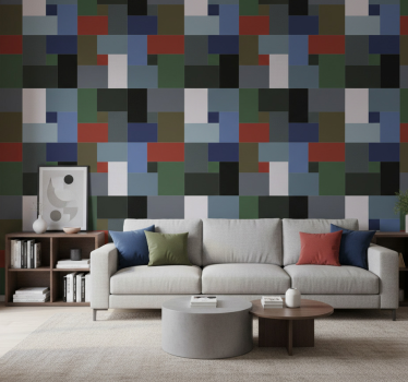 Behang geometrisch blokken - TenStickers