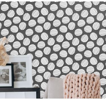 Behang geometrisch cirkelpatroon - TenStickers
