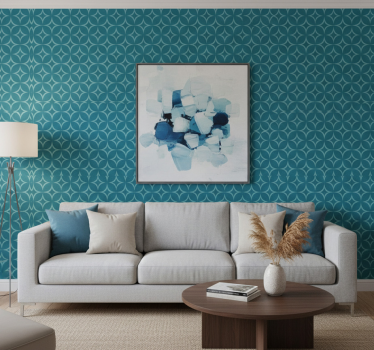 Behang geometrisch blauwe elegante cirkels - TenStickers