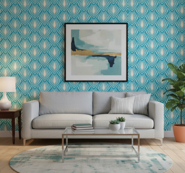 Behang geometrisch diamantpatroon - TenStickers