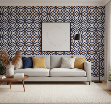 Behang geometrisch diamantvorm patroon - TenStickers