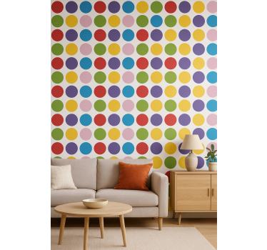 Behang geometrisch eenvoudige gekleurde cirkels - TenStickers