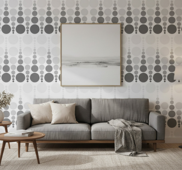 Behang geometrisch gekleurde cirkels in grijstinten - TenStickers