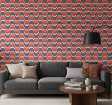Behang geometrisch golfpatroon ontwerp - TenStickers