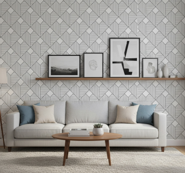 Behang geometrisch grijs patroon stijl - TenStickers