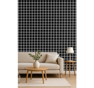 Behang geometrisch grijze vierkanten schaal - TenStickers
