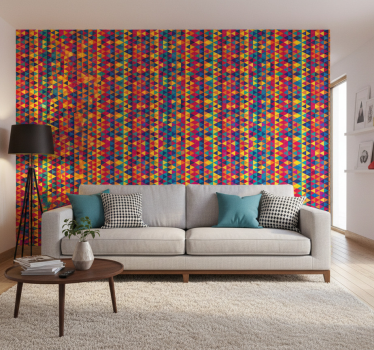 Behang geometrisch kleurrijk driehoekpatroon - TenStickers