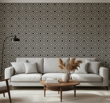 Behang geometrisch met diamantpatroon - TenStickers