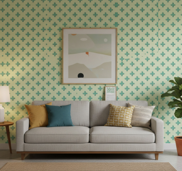 Behang geometrisch mint plus vormen - TenStickers
