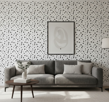 Behang geometrisch monochroom stippenpatroon - TenStickers