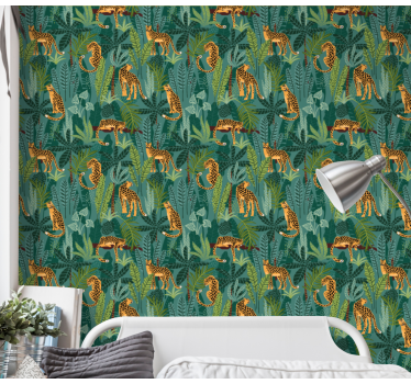 Behang bomen luipaarden in de jungle - TenStickers