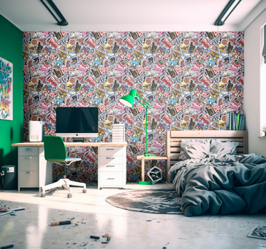 Slaapkamer behang  sticker bom - TenStickers