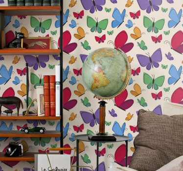Behang vlinders Vlinders vliegen voor kinderen - TenStickers