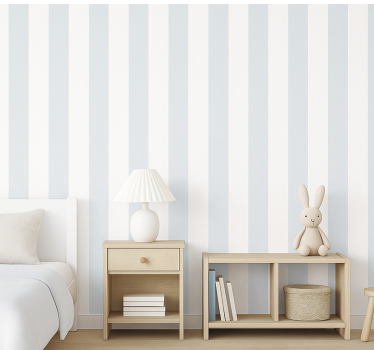 Behangpapier kinderkamer babyblauwe en witte strepen - TenStickers
