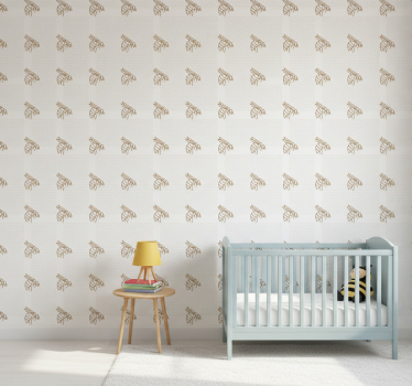 Behangpapier kinderkamer elegante bijenillustratie - TenStickers