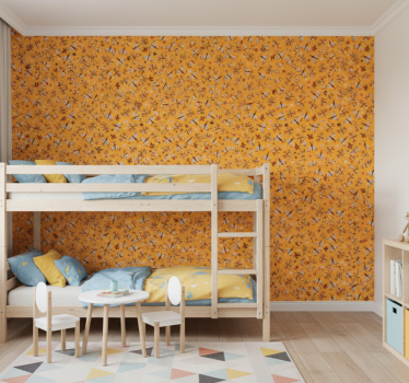 Behangpapier kinderkamer geel traditioneel design - TenStickers