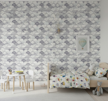 Behangpapier kinderkamer grijze bosdieren - TenStickers