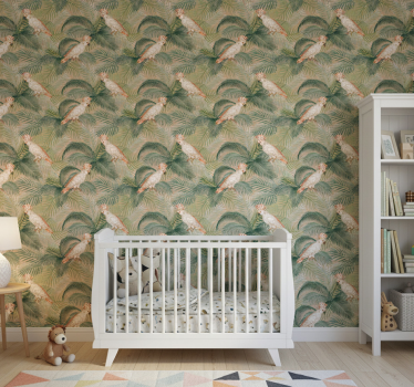 Behangpapier kinderkamer kaketoes en bladeren - TenStickers