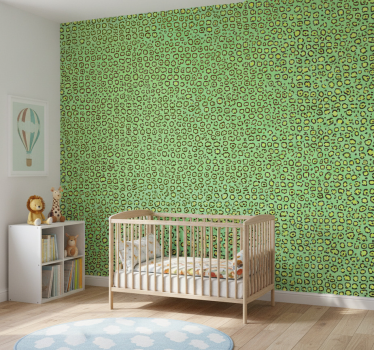 Behangpapier kinderkamer kleurrijke luipaard op pistache - TenStickers