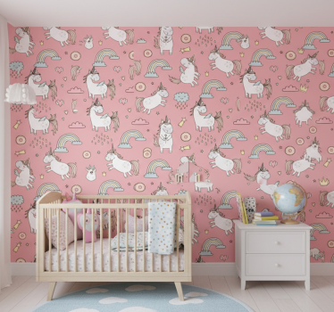 Behangpapier kinderkamer magische eenhoorn vreugde - TenStickers
