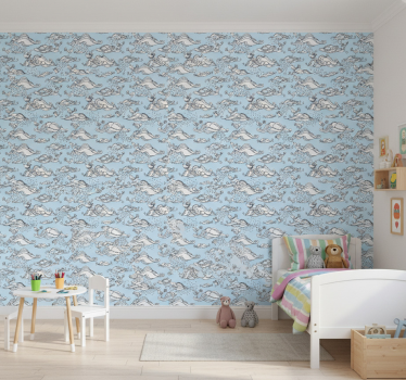 Behangpapier kinderkamer maritiem dieren panorama - TenStickers