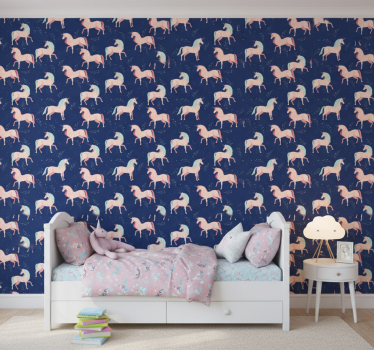 Behangpapier kinderkamer met betoverende eenhoorns - TenStickers