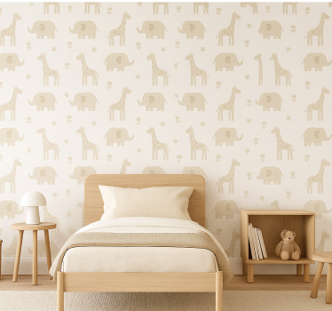 Behangpapier kinderkamer neutraal gestreept patroon - TenStickers