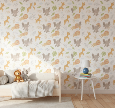 Behangpapier kinderkamer nordic minimalistische safari - TenStickers