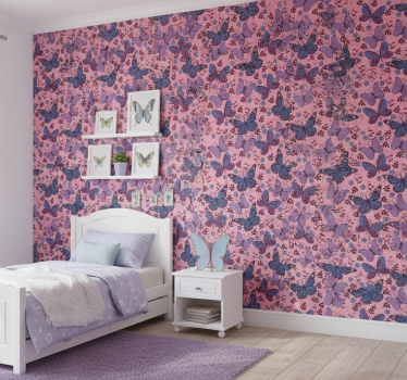 Behangpapier kinderkamer paarse tinten met quotes - TenStickers
