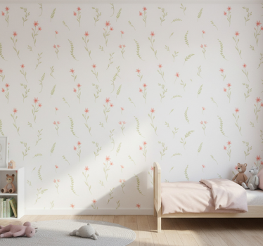 Behangpapier kinderkamer pastel weidebloemen - TenStickers