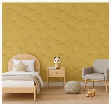 Behangpapier kinderkamer realistisch gouden honingraat - TenStickers