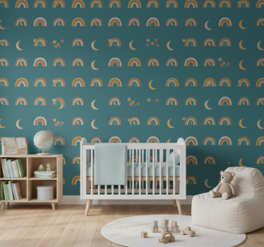 Behangpapier kinderkamer regenbogen en sterren - TenStickers